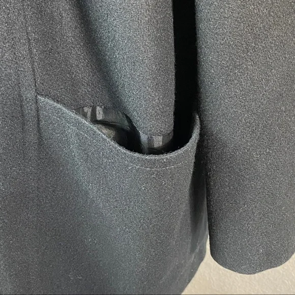 Vintage 70’s ILGWU Black Wool Double Breasted Pea Coat XL - Picture 3 of 11